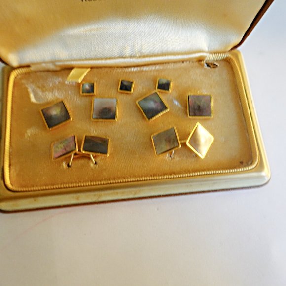 Antique Cufflinks and Studs Complete Set - Picture 1 of 3